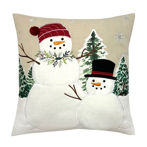 St. Nicholas Square® Linen Snowmen Pillow