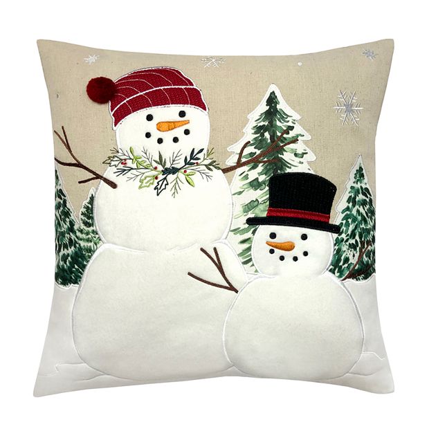 Snowman Couple Filled Pillow with Insert, Cute Christmas Xmas Square T –  Starcove Fashion