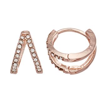 LC Lauren Conrad Split Nickel Free Huggie Hoop Earrings