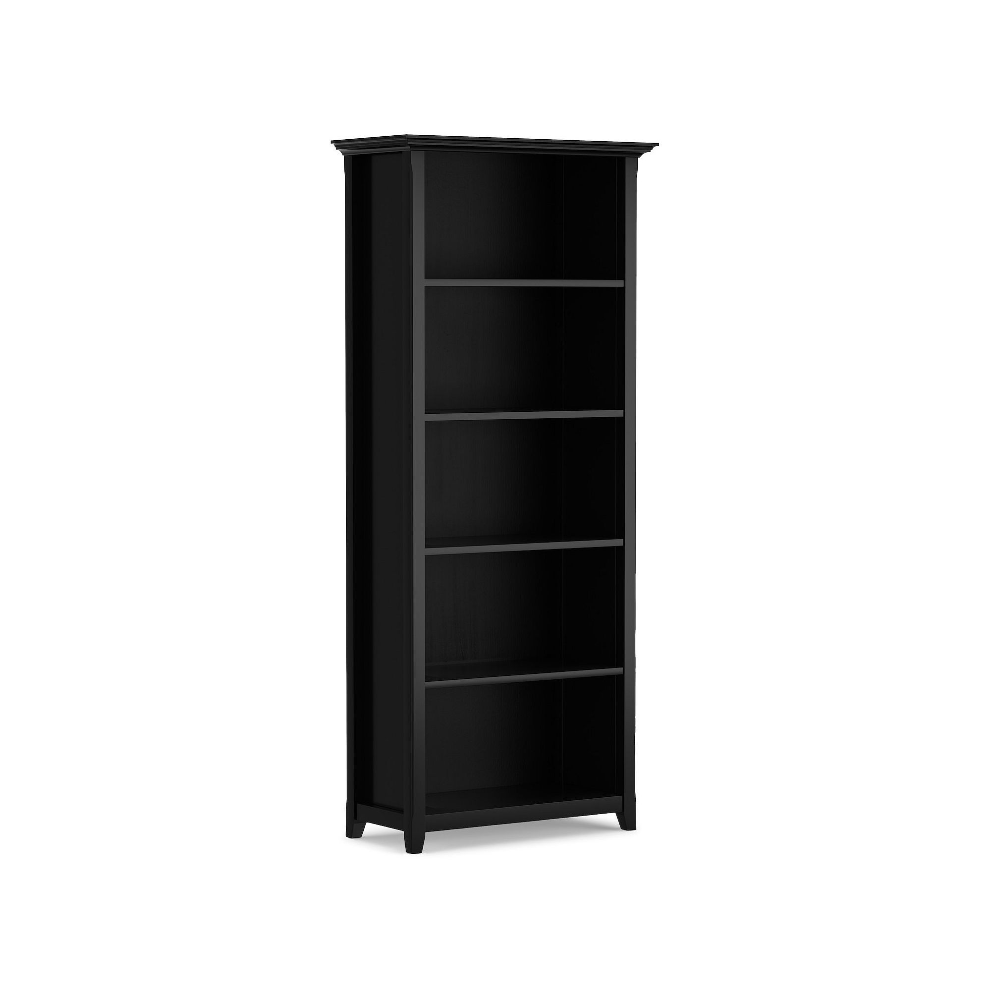 Simpli Home Amherst Transitional 5-Shelf Bookcase, Black