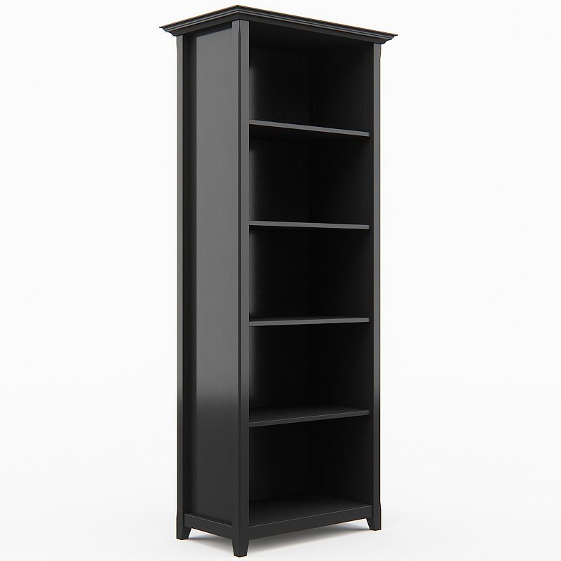 Simpli Home Amherst Transitional 5-Shelf Bookcase, Black