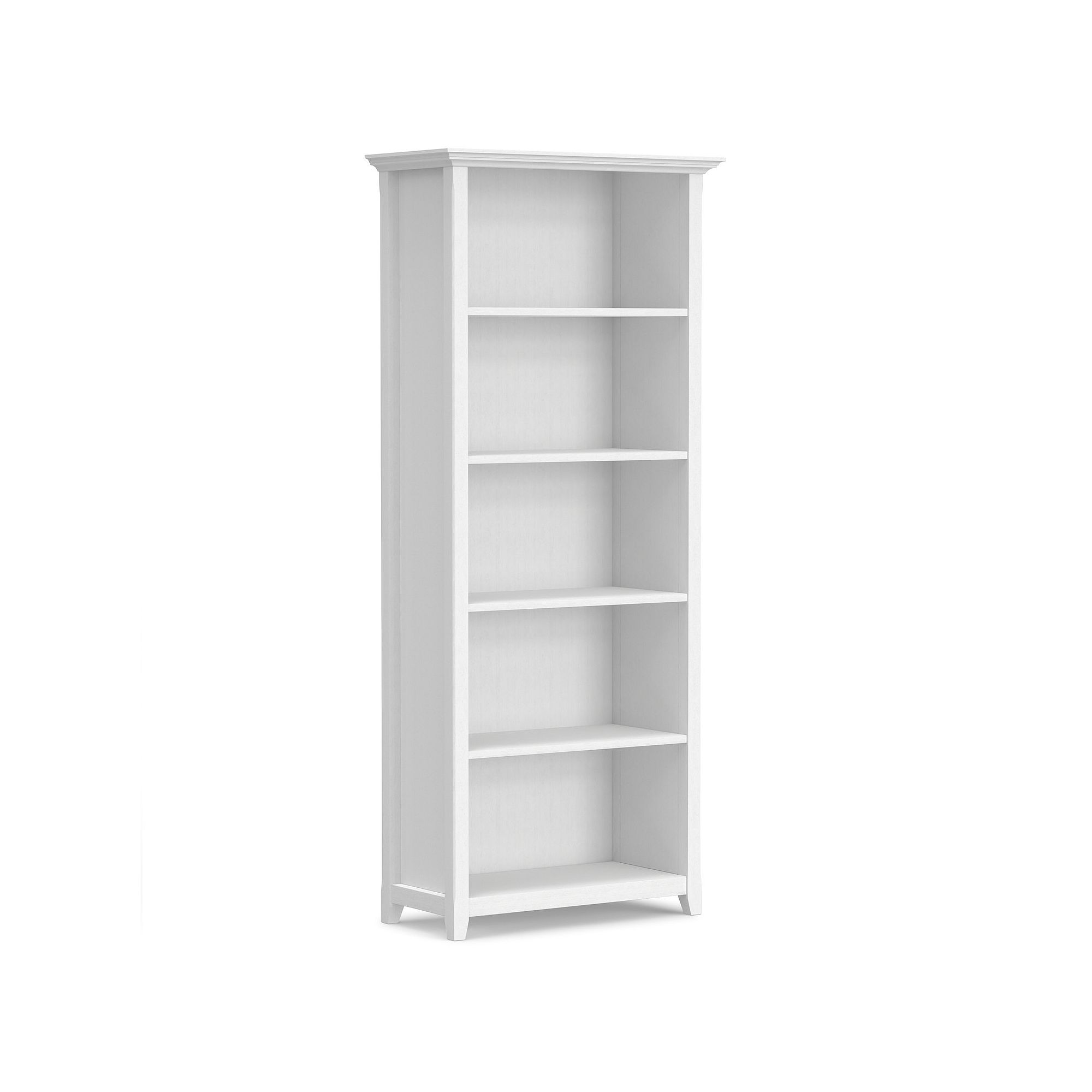Simpli Home Amherst Transitional 5-Shelf Bookcase, White