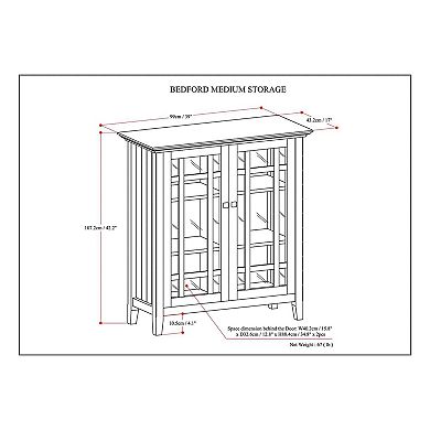 Simpli Home Bedford Rustic Medium Storage Cabinet