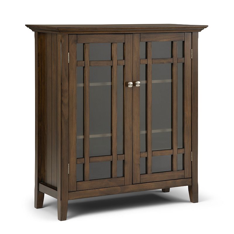 Simpli Home Bedford Rustic Medium Storage Cabinet, Brown