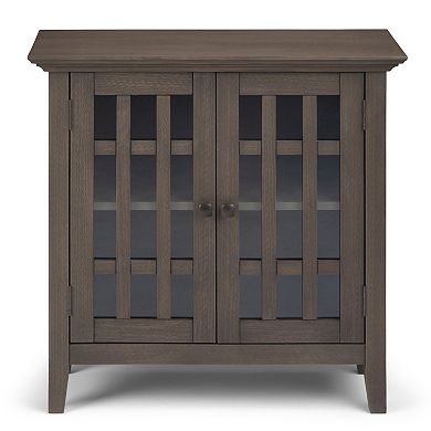 Simpli Home Bedford Rustic Low Storage Media Cabinet