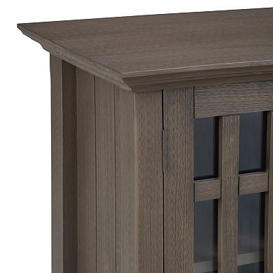 Simpli Home Bedford Rustic Low Storage Media Cabinet