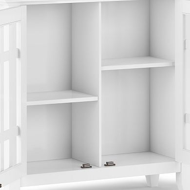 Simpli Home Bedford Rustic Low Storage Media Cabinet