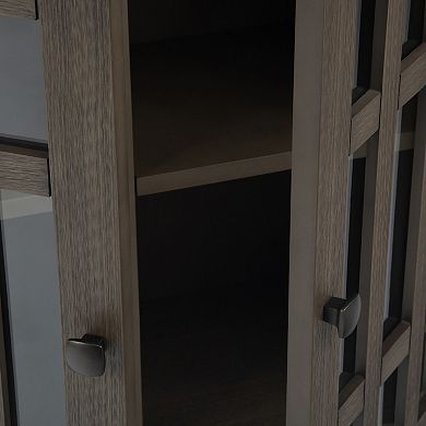Simpli Home Bedford Rustic Low Storage Media Cabinet