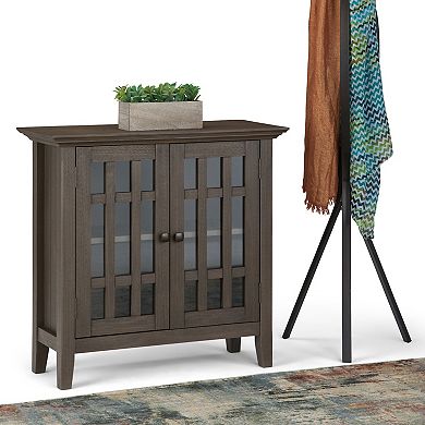 Simpli Home Bedford Rustic Low Storage Media Cabinet