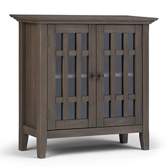 Simpli Home Bedford Rustic Low Storage Media Cabinet
