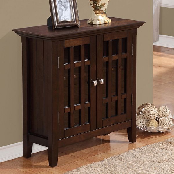 Simpli Home Bedford Rustic Low Storage Media Cabinet