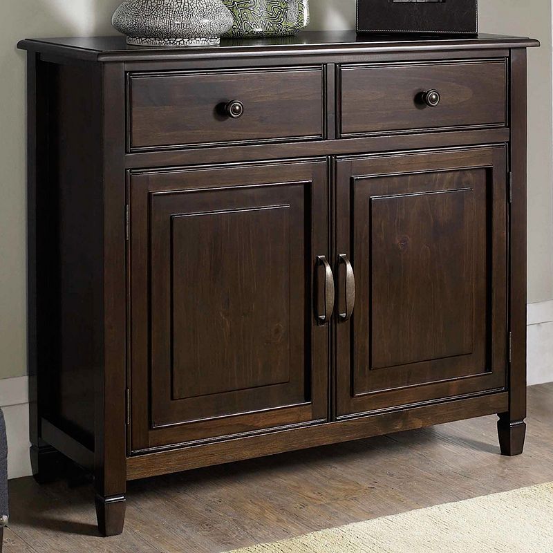 Simpli Home Connaught Traditional Entryway Storage Cabinet, Brown