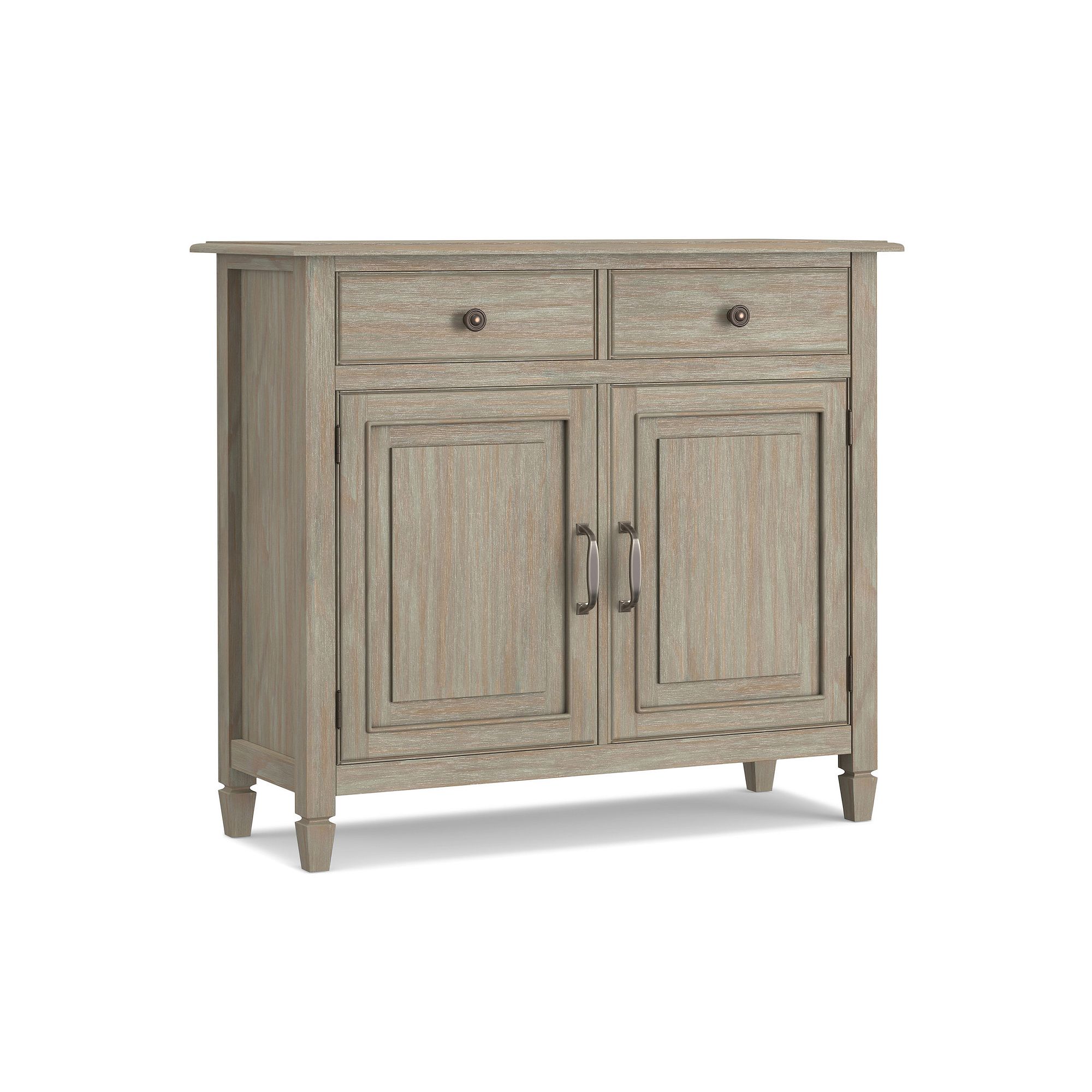 Simpli Home Connaught Traditional Entryway Storage Cabinet, Distressed Gray