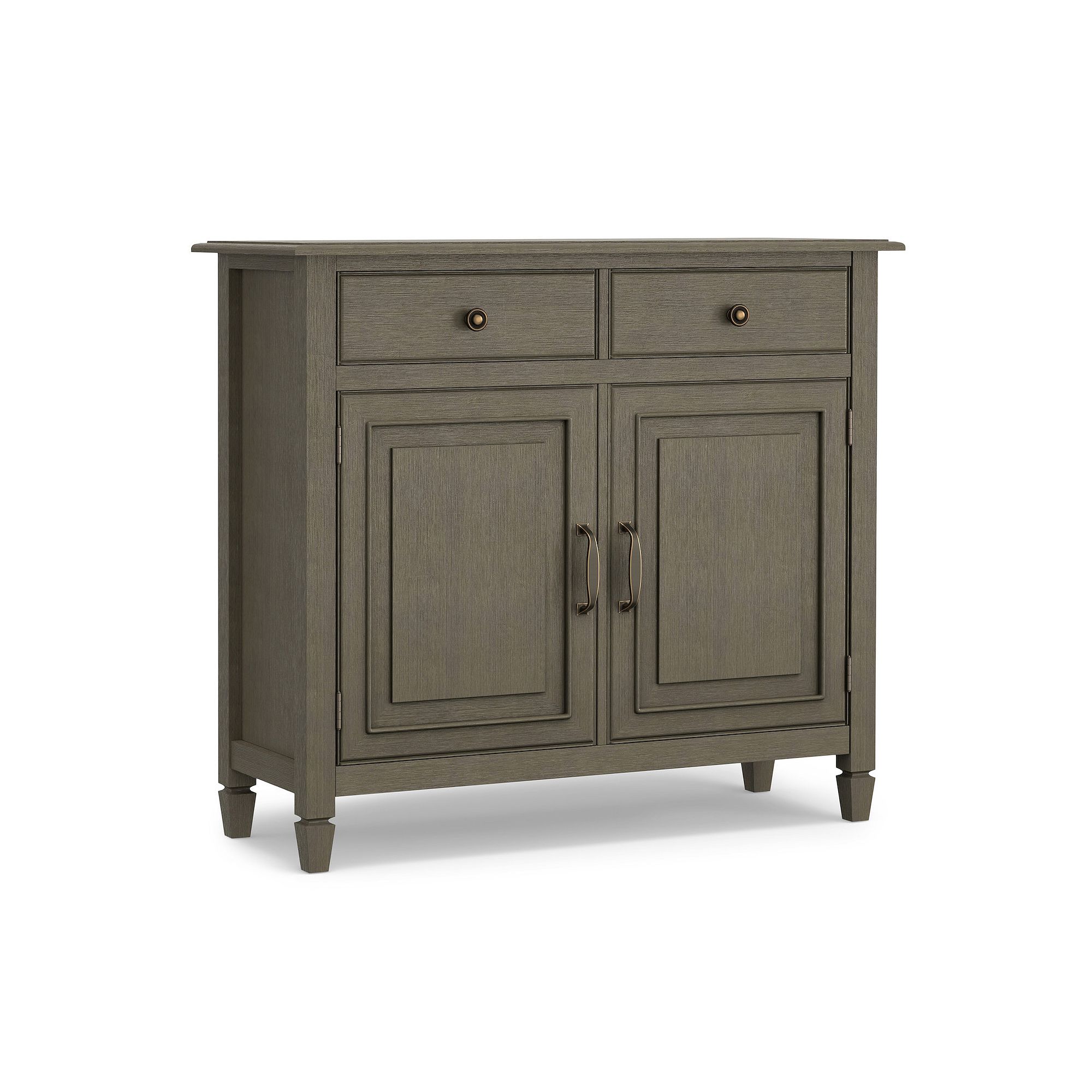 Simpli Home Connaught Traditional Entryway Storage Cabinet, Farmhouse Gray