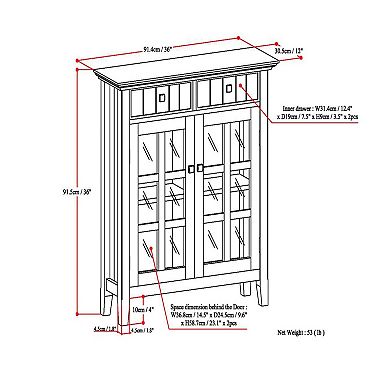 Simpli Home Acadian Rustic Entryway Storage Cabinet