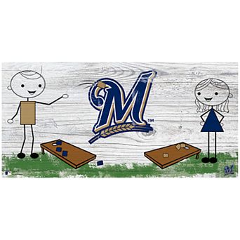 Milwaukee Brewers Cornhole Wooden Sign