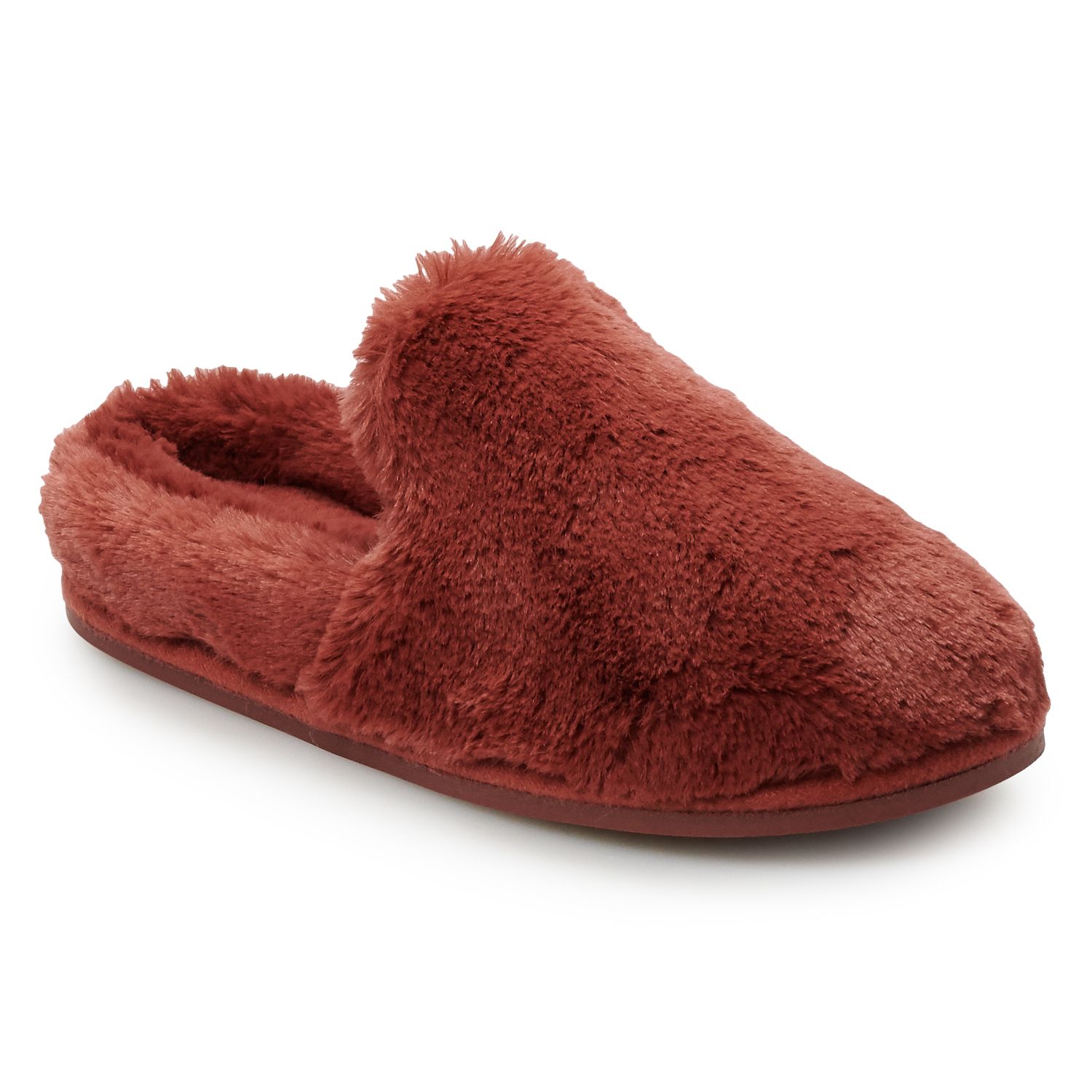 women's lc lauren conrad faux fur clog slippers