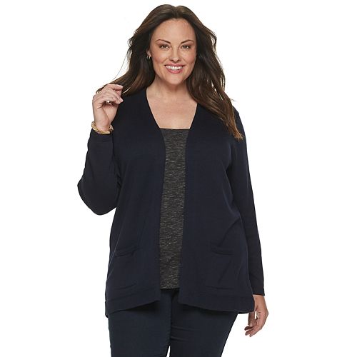 Plus Size Croft & Barrow® Essential Open Front Cardigan