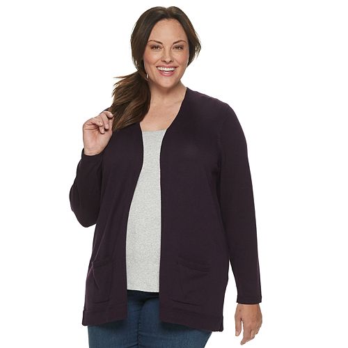 Plus Size Croft & Barrow® Essential Open Front Cardigan