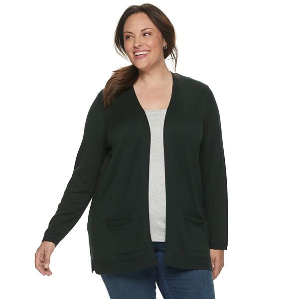 Plus Size Croft & Barrow® Essential Open Front Cardigan