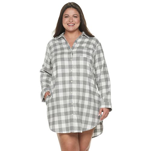 Women's Plus Size SONOMA Goods for Life™ Flannel Sleep Shirt