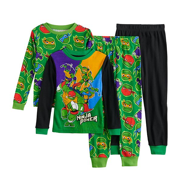 Teenage Mutant Ninja Turtles Boys' Long Sleeve Graphic Top & Fleece Pants Pajama Set - Green - 4 - 12 Each