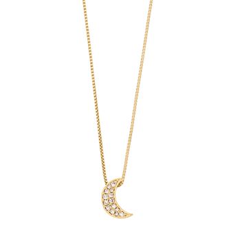 Gemminded 18k Gold Over Silver 1/10 Carat T.W. Diamond Crescent Moon Pendant Necklace