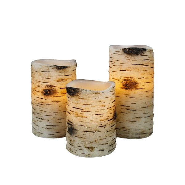 Birch LED Candle Set