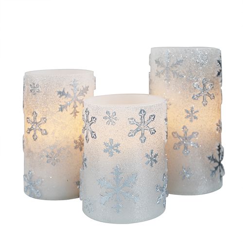 Snowflake LED Candle Set