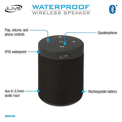 iLive BT Wireless Waterproof (IPX5) Speaker
