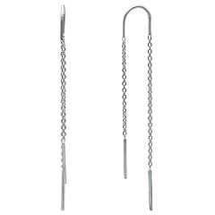 Sterling Silver Rhodium Plated Bead Threader Earrings – Silverdepot