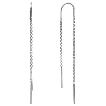 PRIMROSE Sterling Silver Chain Threader Drop Earrings