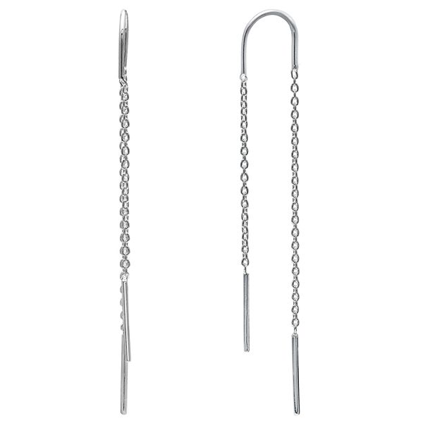 PRIMROSE Sterling Silver Chain Threader Drop Earrings