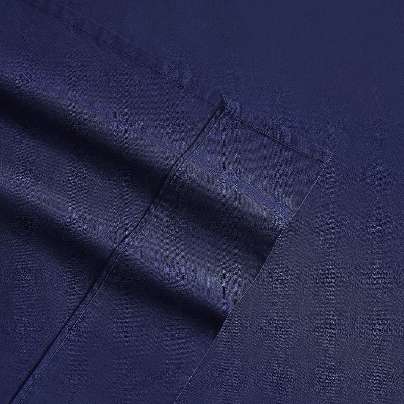 Brooklyn Loom Solid Cotton Percale 4-Pc. Sheet Set, King - Navy
