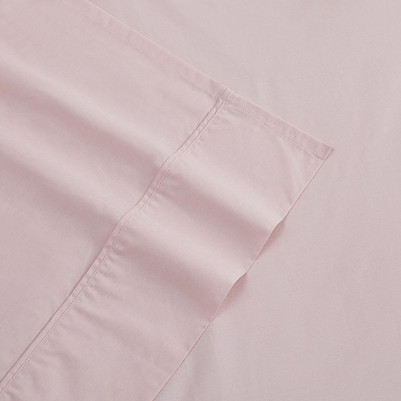 Brooklyn Loom Classic Cotton Sheet Set, Pink, FULL SET