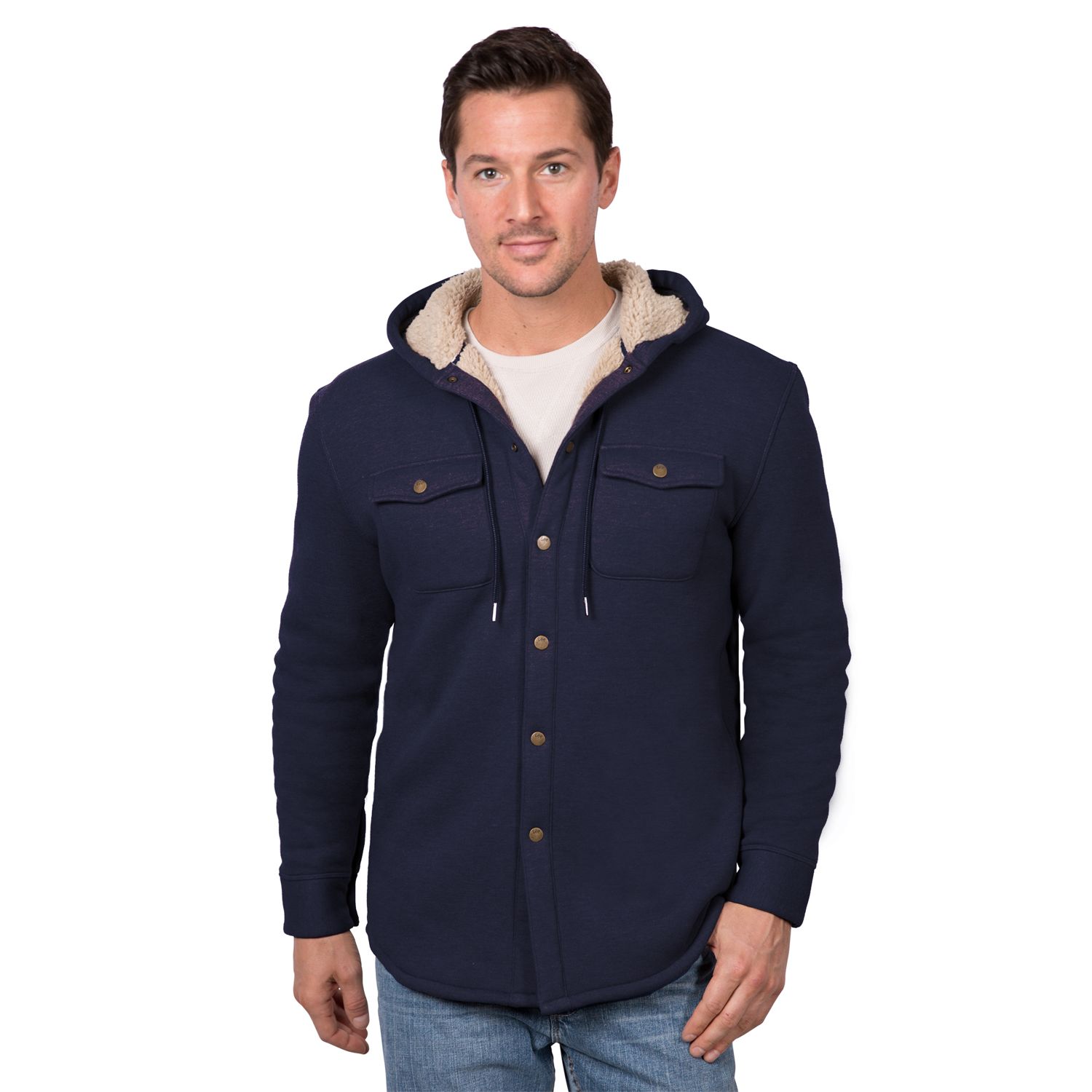 mens fully lined sherpa hoodie