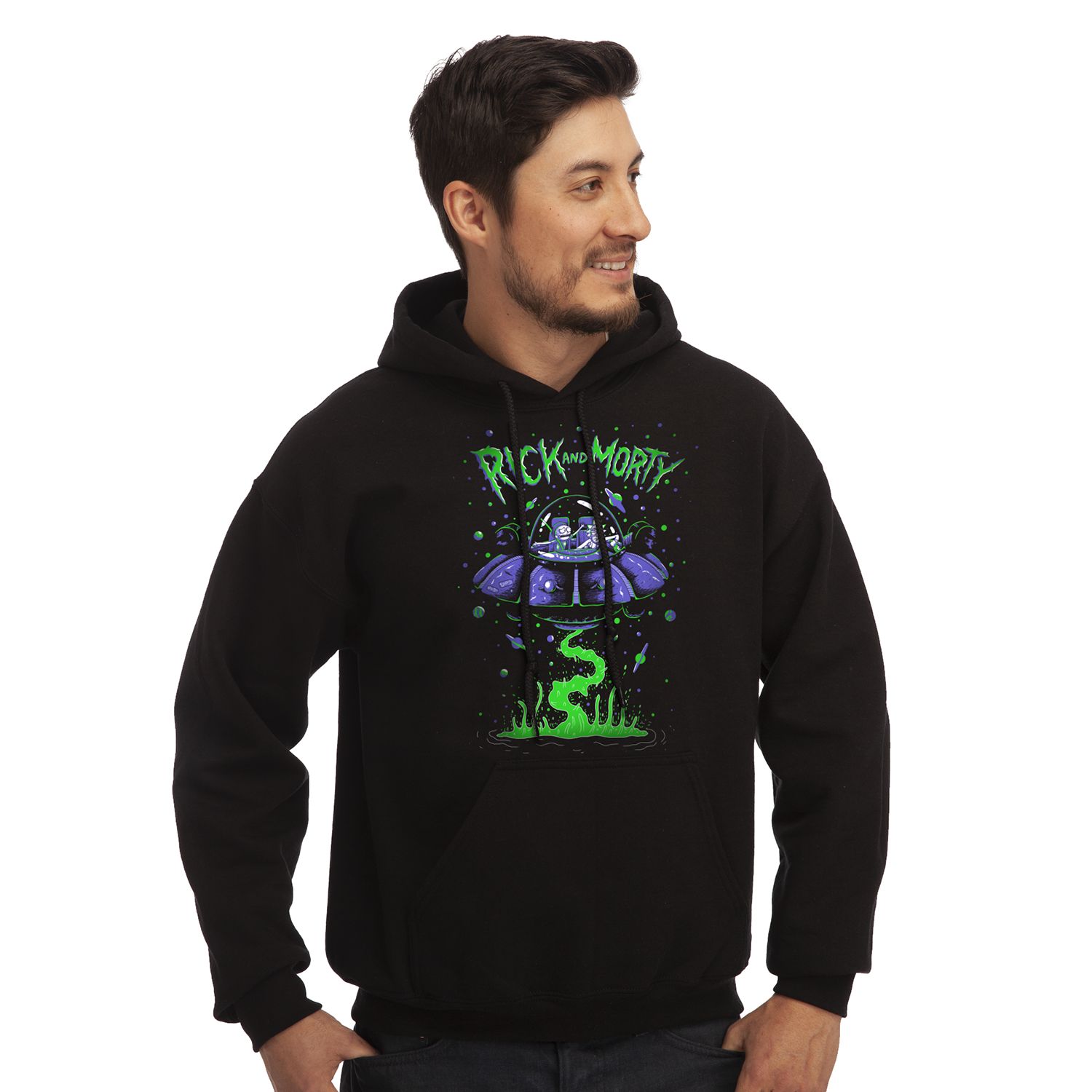 rick and morty graphic hoodie