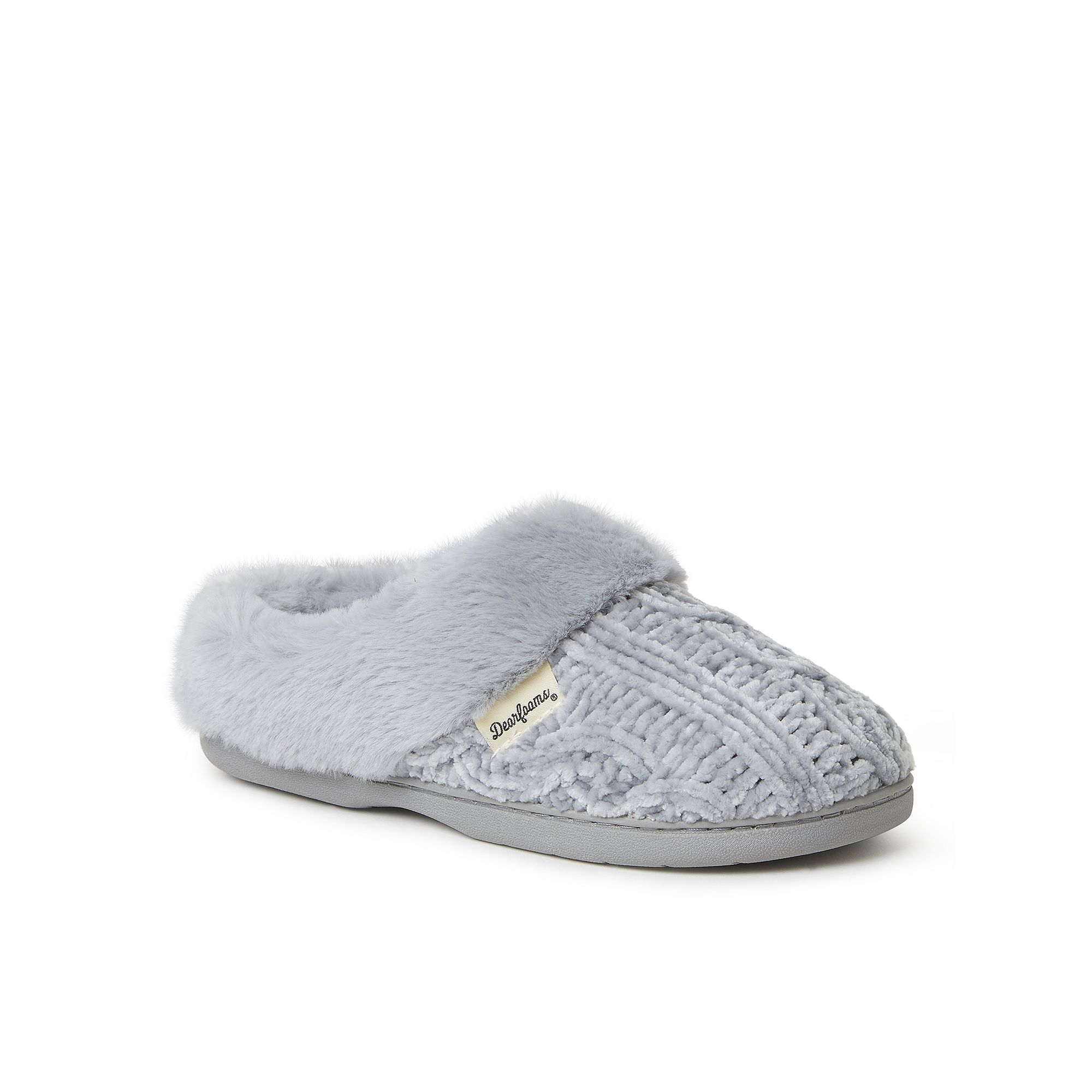 Dearfoams Claire Chenille Womens Clog Slippers, Size: Small, Sleet