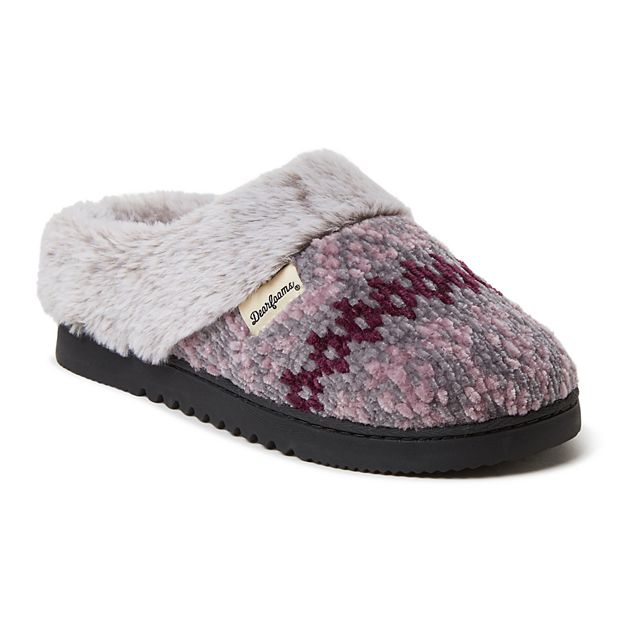 Women's dearfoams chenille on sale knit clog slippers