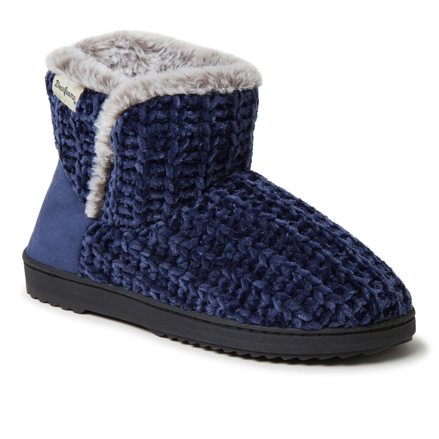 women's dearfoams chenille knit boot slippers