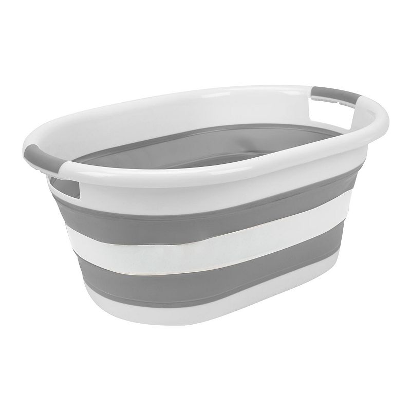53266310 Simplify Collapsible Laundry Basket, Med Grey, HAM sku 53266310