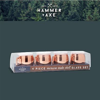 Hammer & Axe Copper Mug Shot Cups 4pk