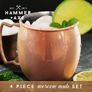 Hammer & Axe Copper Mug Shot Cups 4pk