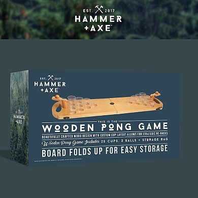 Hammer & Axe Game Wood Beer Pong Mini