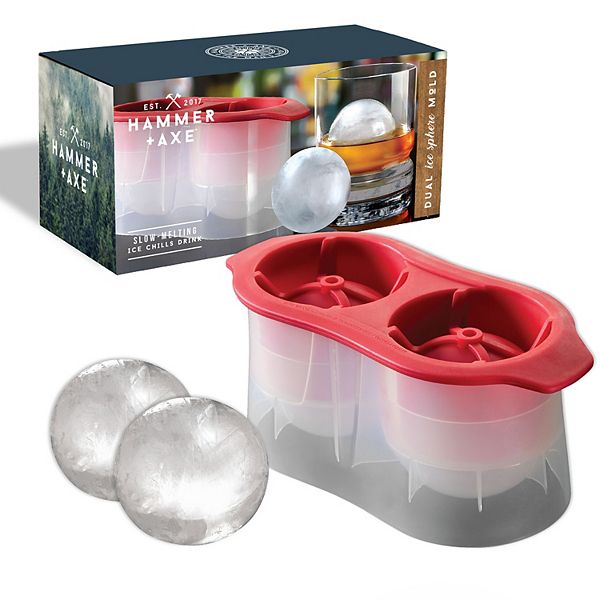 Ice Ball Mold Skull, A Set 6 Large Sphere Ice Cube Molds, 2.3x2.3