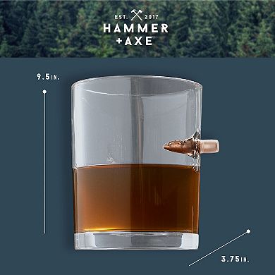 Hammer & Axe Whiskey Glass Bite the Bullet 2pk