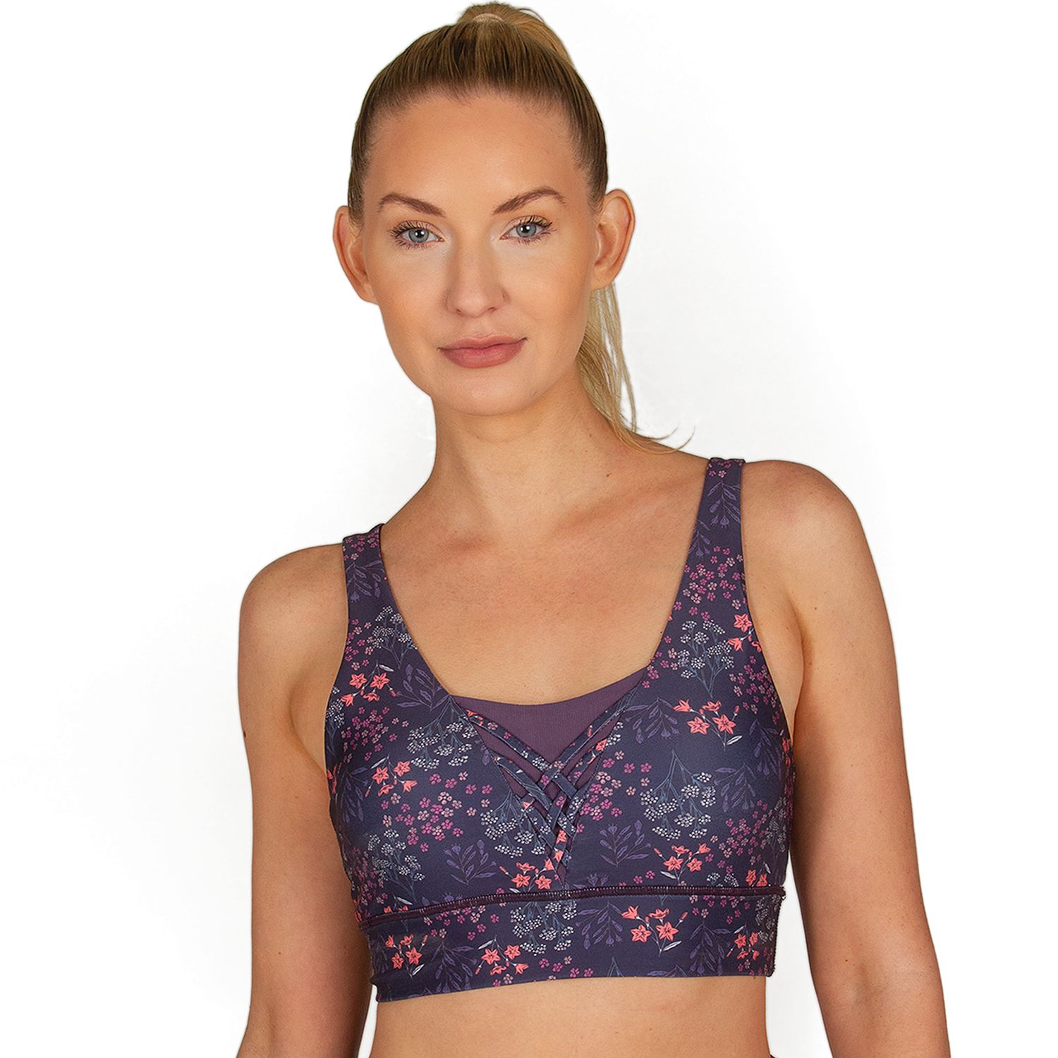 lattice front sports bra