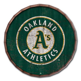 Oakland Athletics Distressed Barrel Top Wall Art