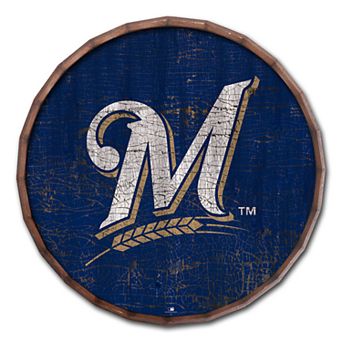Milwaukee Brewers Distressed Barrel Top Wall Art