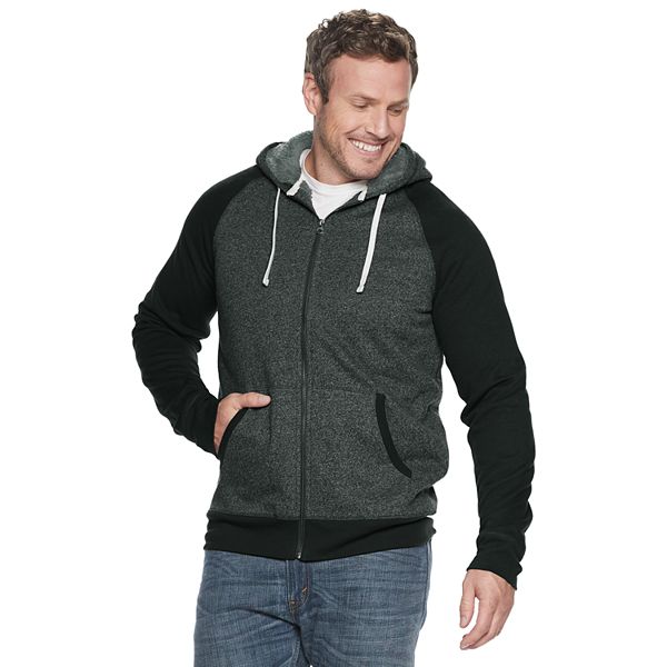 Big & Tall Sonoma Goods For Life® Sherpa-Lined Zip-Front Fleece Hoodie